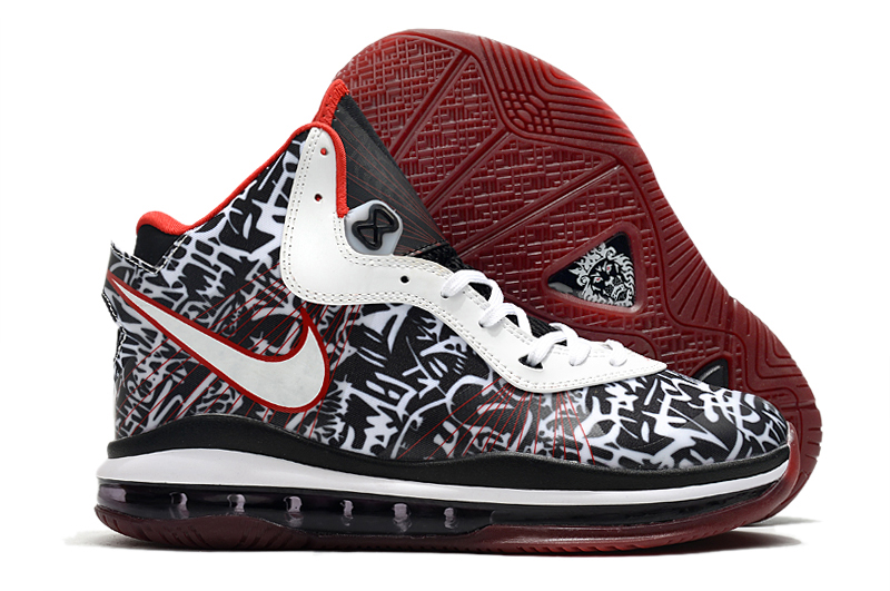 2022 Nike LeBron James VIII Colorful Black White Red Shoes - Click Image to Close